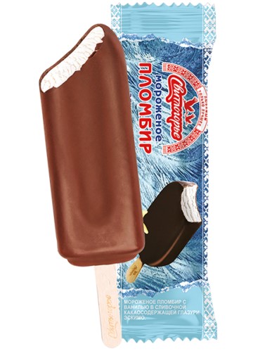 Мороженое Пломбир с ванилью в слив какаосодер. глазури 15% 80г