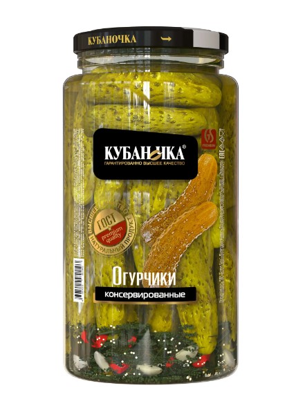 Огурцы  консервированные 1,5кг Кубаночка