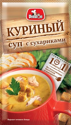 Суп куриный с сухариками б.п. Preston 16г.