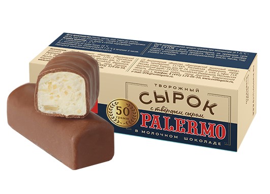 Сырок Свитлогорье творожный глазированный с твердым сыром «Палермо» в молочном шоколаде
