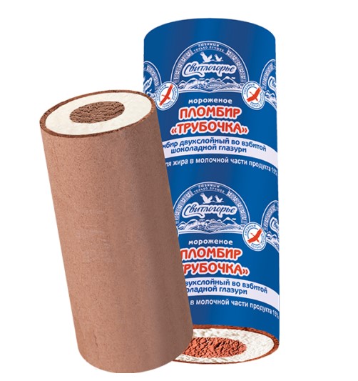 Пломбир Свитлогорье «Трубочка» ванильный с шоколадом
