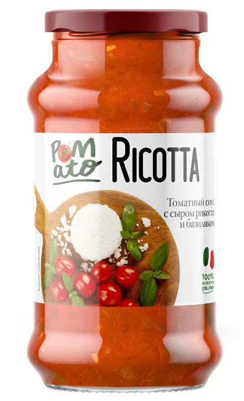 Соус POMATO томатный с сыром риккота и базиликом 350г