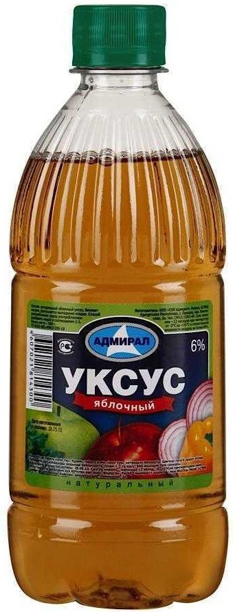 Уксус Яблочный 6% Адмирал 500мл пэт