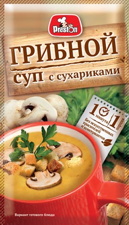Суп грибной с сухариками б.п. Preston 16г.
