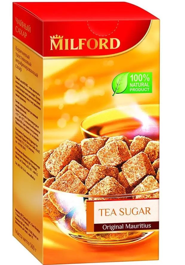 Чайный сахар 500г коричневый тросниковый нераф МИЛФОРД