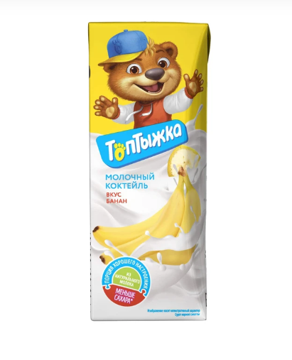 Коктейль молочный Топтыжка 200мл Банан ультрапаст. 3,2%