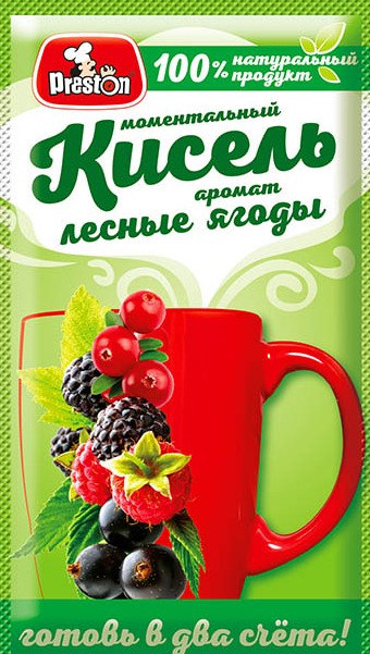 Кисель с ароматом лесной ягоды моментального приготовления 30г