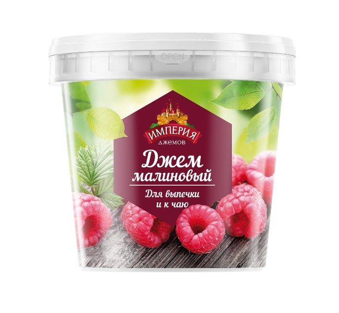 Джем 1000г Малиновый с кусочками  пл.б Россия