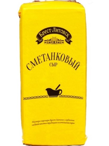 Сыр полутвердый Сметанковый мдж в сухом веществе 50% вес Брест-Литовск