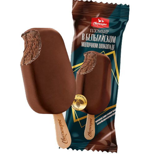 Мороженое эскимо пломбир шоколадный в бельгийском молочном шоколаде