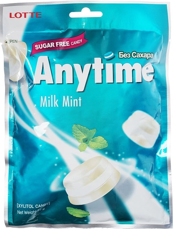 Карамель леденцовая Anytime Milk Mint 60г