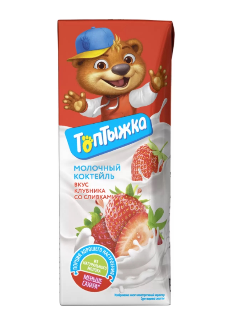 Коктейль молочный Топтыжка 200мл Малина ультрапаст. 3,2%
