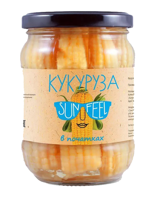 Кукуруза в початках 370мл с.б ТМ Санфил