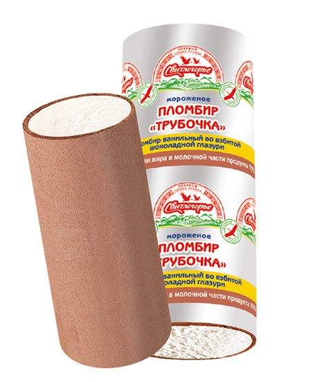 Пломбир «Трубочка» ванильная во взбитой шоколадной глазури