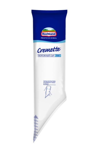 Сыр творожный 1кг Креметте Professional 65% Россия