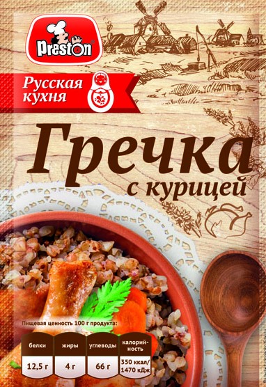 Гречка с курицей не треб. варки Preston 40г