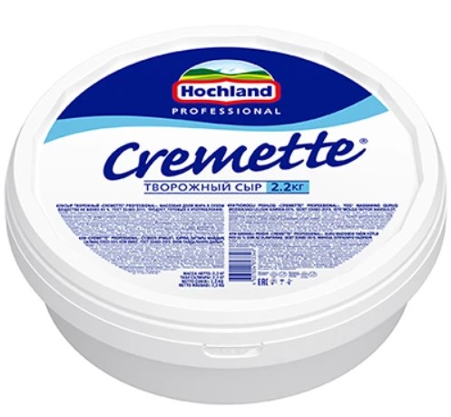 Сыр творожный 2,2кг Креметте Professional 65% Россия