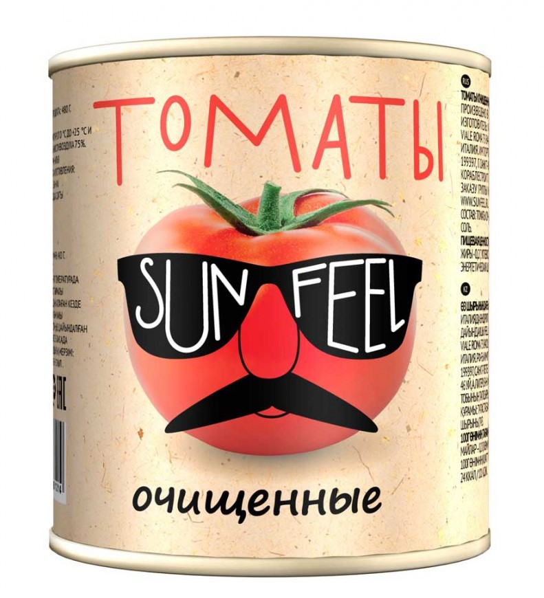 Томаты очищенные в с.с 400г ж.б ТМ Санфил