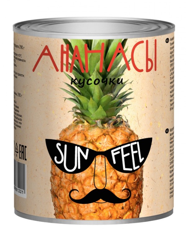 Ананасы кусочки 580мл Sunfeel