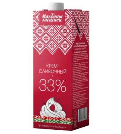 Крем сливочный 33% т/б с крышкой 1000г Молочный Гостинец