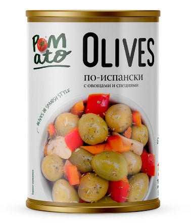 Оливки  POMATO по-испански с овощами и специями 300г