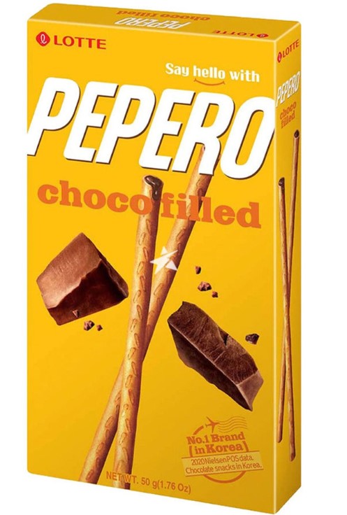 Соломка наполненая  шоколадной глазурью Papero Choco Filled 50г