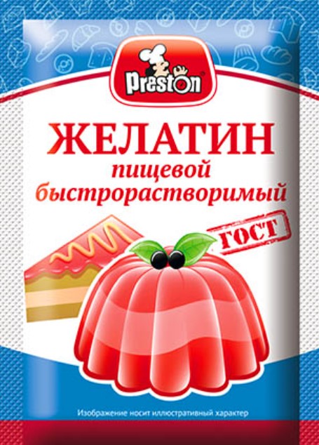 Желатин пищевой быстрорастворимый 10г Pr.Preston